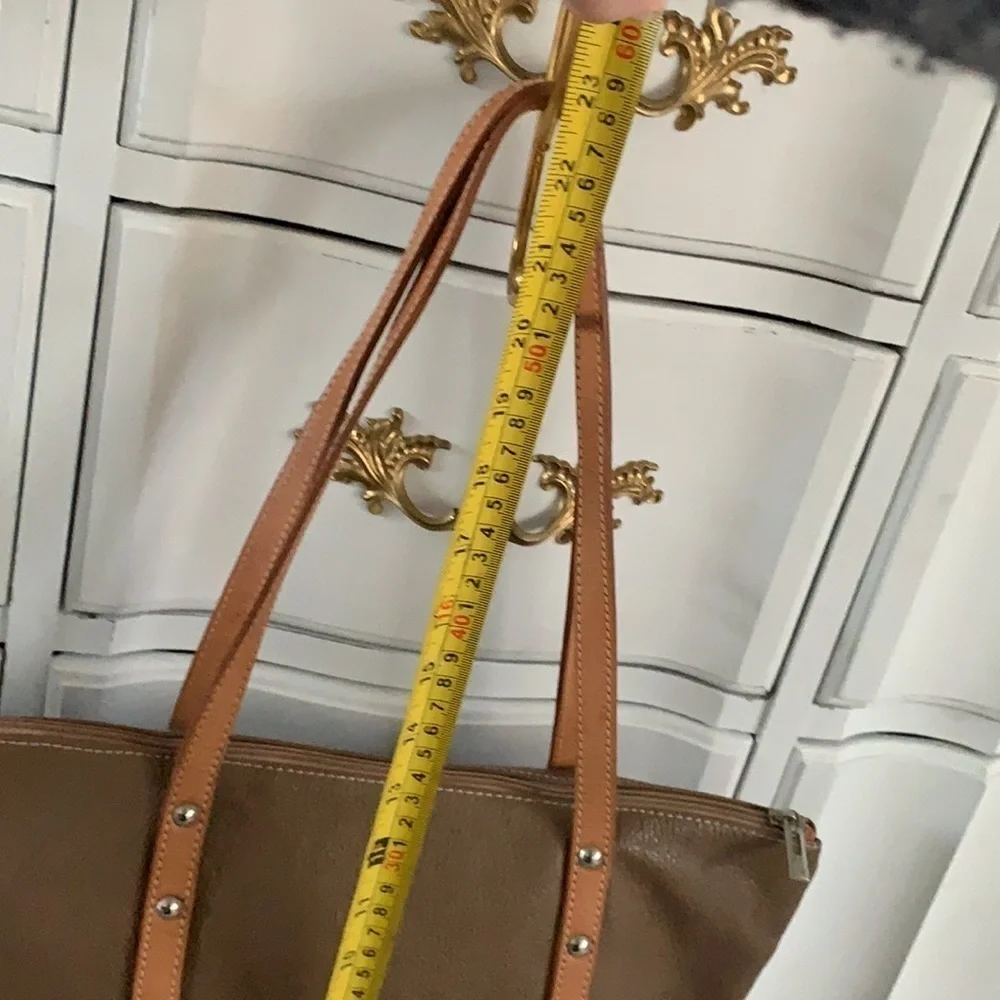 I Medici Firenze leather two‎ tones camel tote bag logo bohemian work